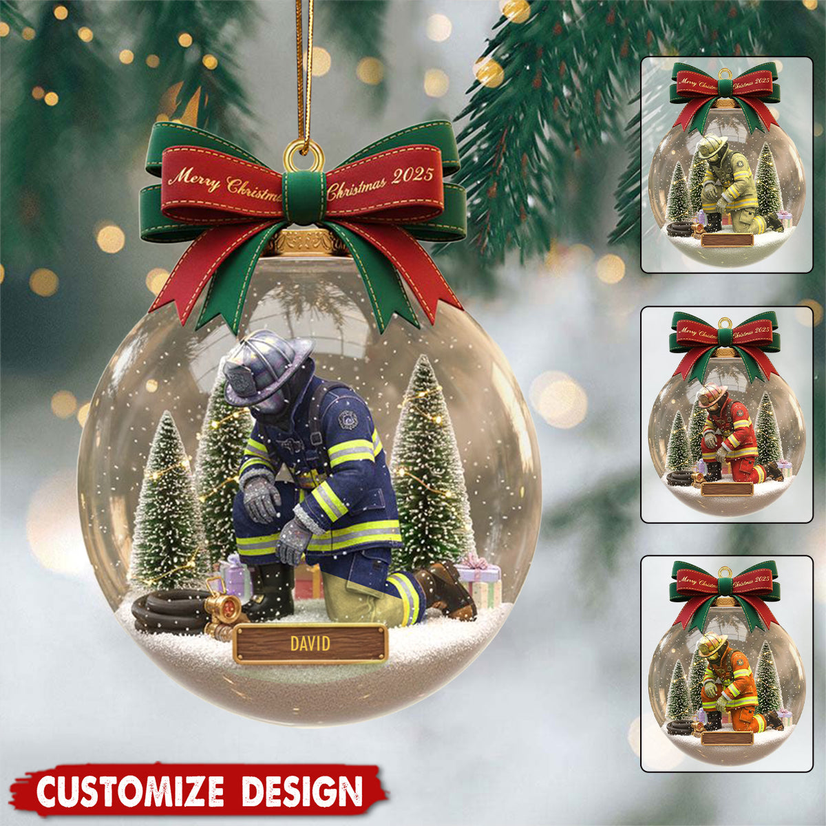 Personalized Gifts For Firefighter Christmas Ornament