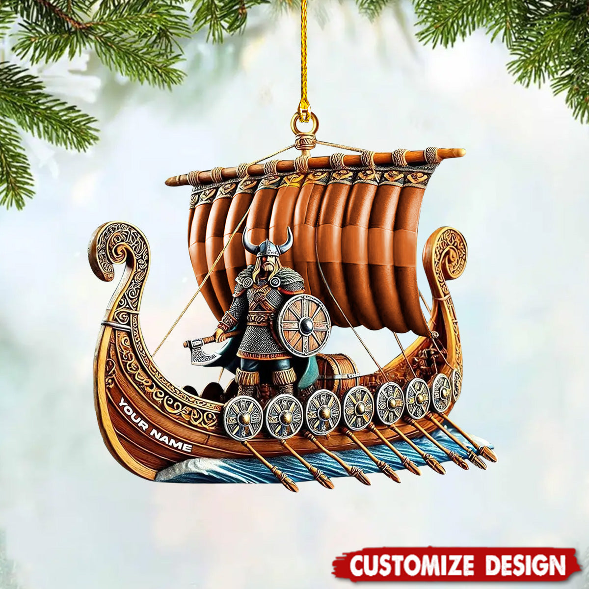 Personalized Viking Ship Christmas Ornament Gift For History Enthusiasts-2025New Release