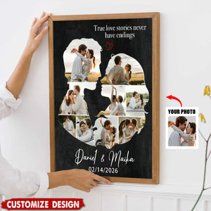 Personalized Couple Photo Poster - Gift For Husband Wife, Couples