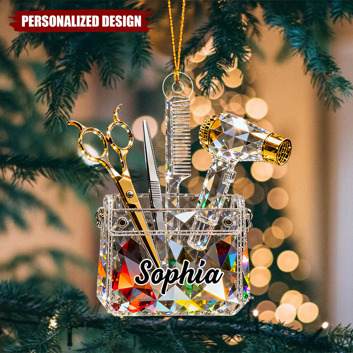 Personalized Barber Tool Kit Themed Style Ornament