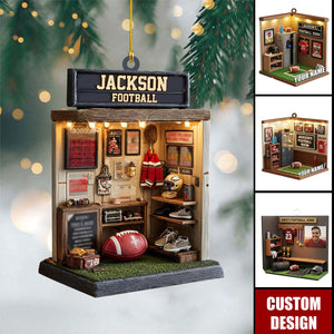 Personalized Football Christmas Ornament - Gift For Football Players, Football Keepsake