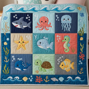 Cute Sea World - Personalized Kid Blanket