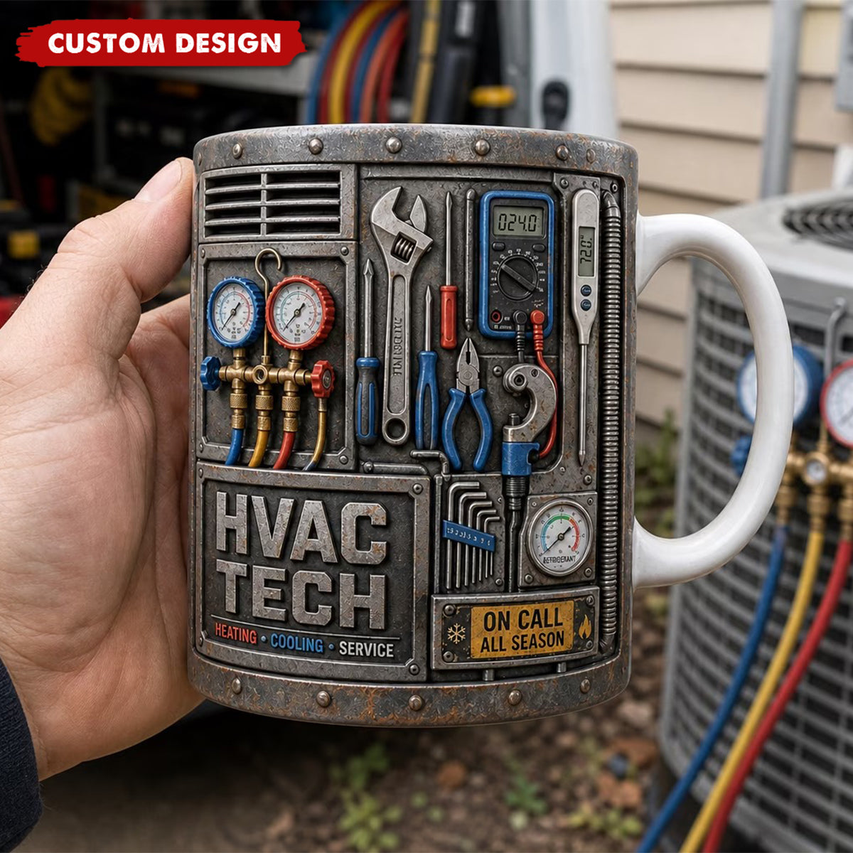 Personalized HVAC Mug for Technicians, Heating Cooling Service Technician Gift
