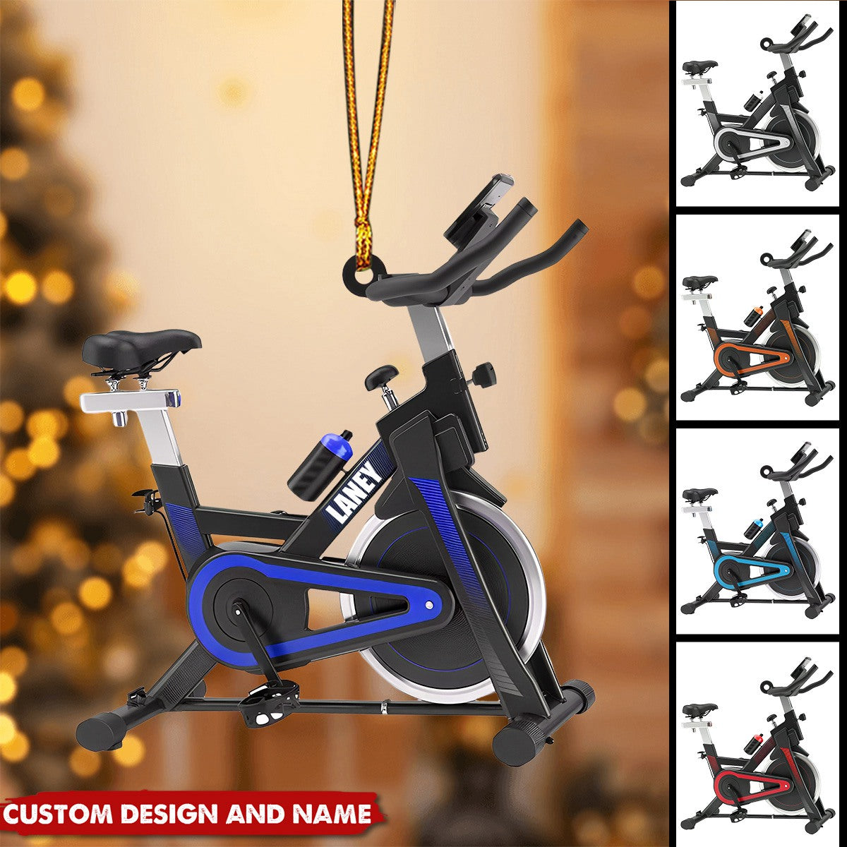 Personalized Exercise Bike Christmas Ornament - Gifts For Fitness Lover