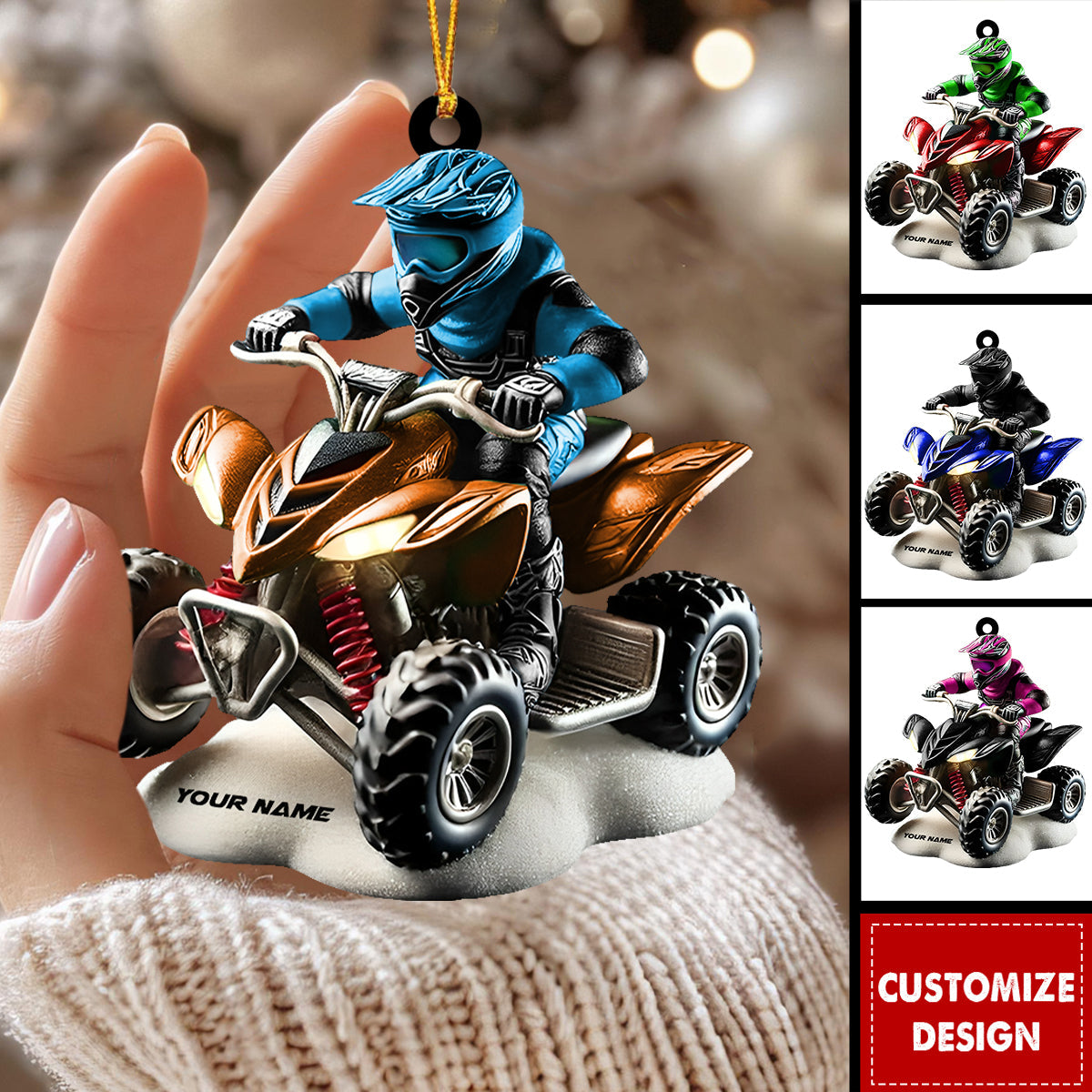 ATV Motorbike Christmas Personalized Acrylic Ornament