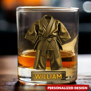 Personalized Black Belt Whisky Glass-Gift For Karate,Jiu-Jitsu,Taekwondo Lover