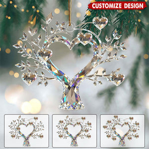 Personalized Tree of Life Family Member Crystal Ornament