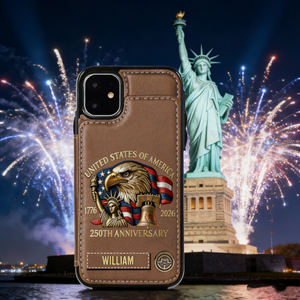 America 250Th Anniversary Personalized Wallet Phone Case