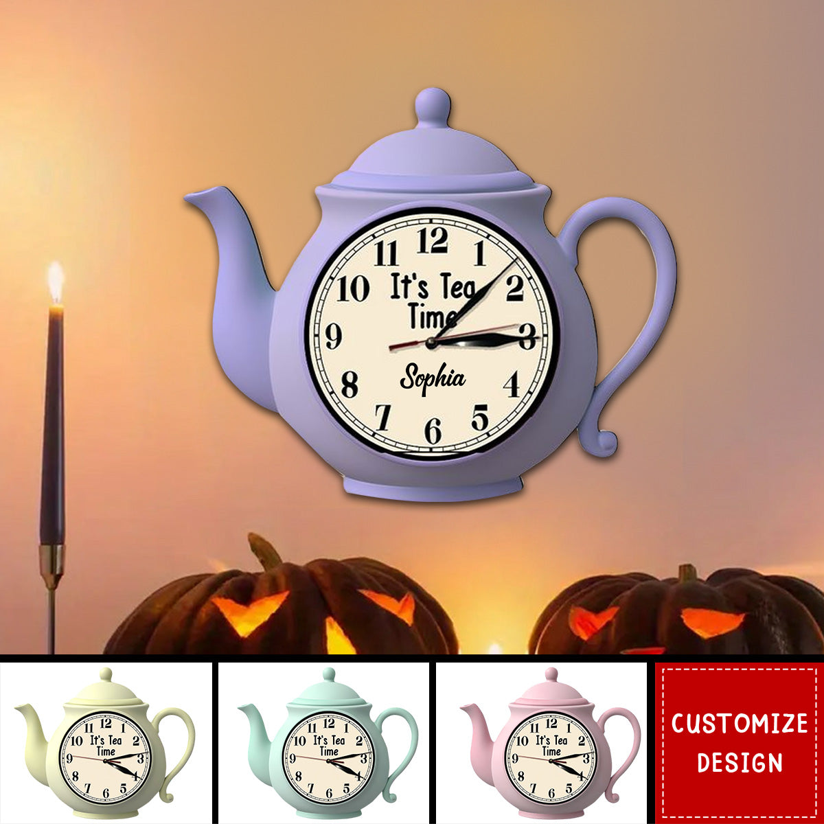 It's Tea Time - Personalized Tea LED Light Wall Clock