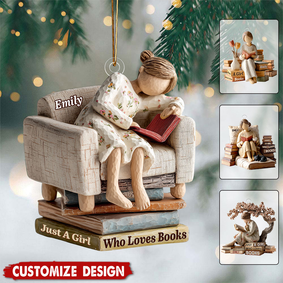 Just A Girl Who Loves Books - Personalized 1-Layer Acrylic Ornament