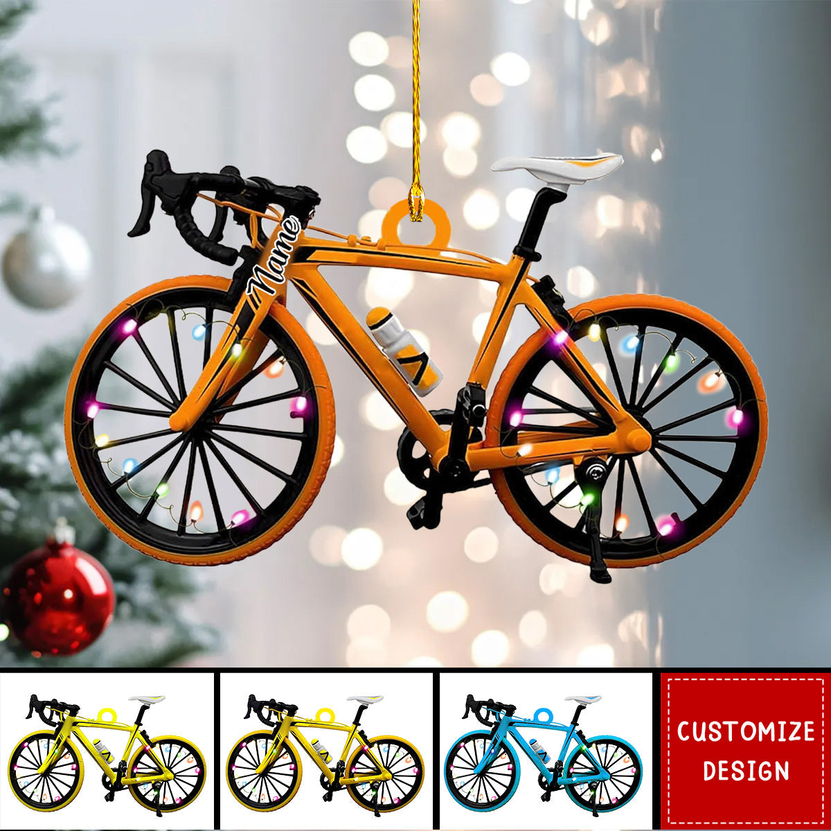 Personalized road bicycle Christmas Ornaments - Gift For Bicycle Rider - 2024 New Release