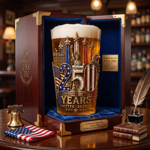America 250th Anniversary Beer Glass - Personalized Gifts For Patriotic