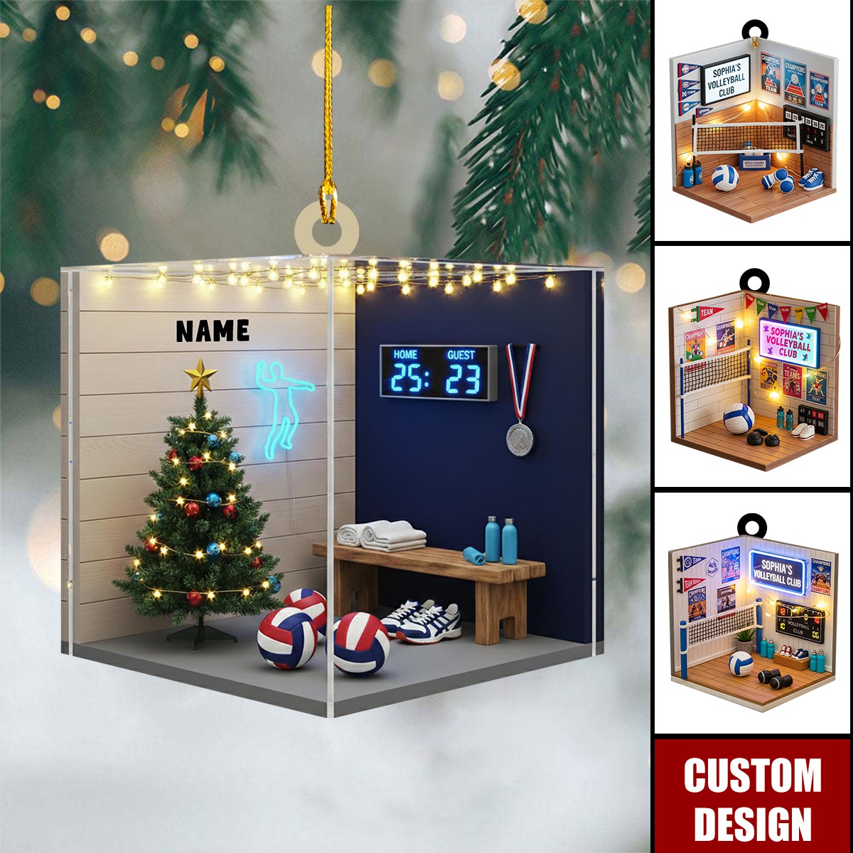 Personalized Volleyball Club Christmas  Ornament - Gift For Volleyball Player