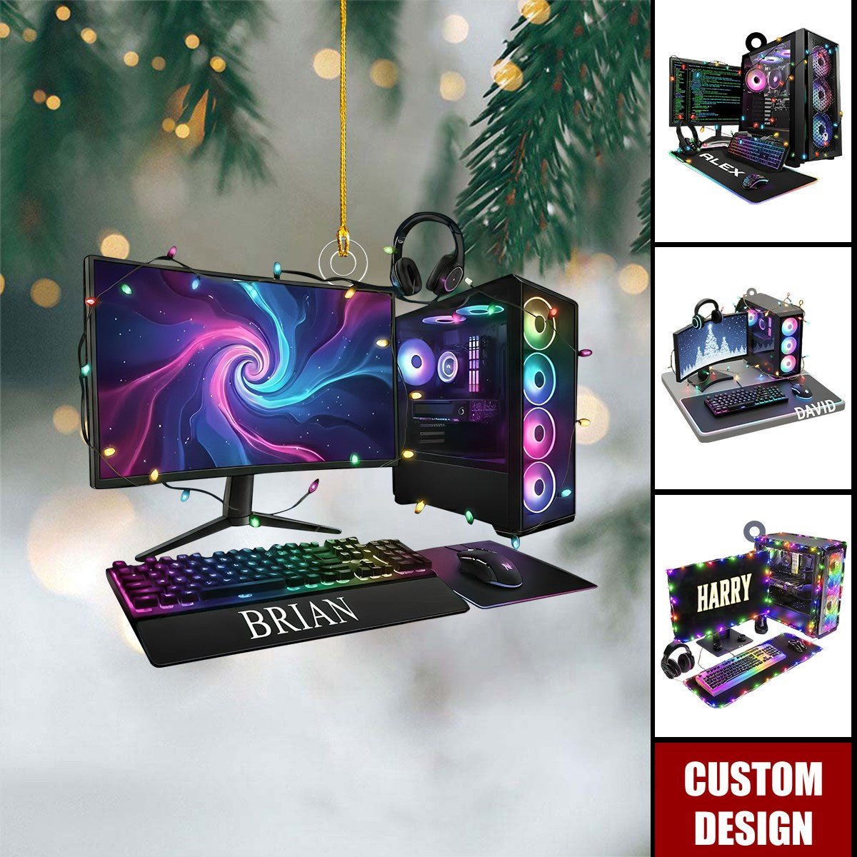 Pc Gift Design Personalized Gamer PC Christmas Ornament - Gift for Gamers - OKBANDS