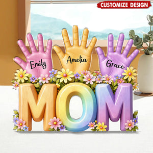 Personalized Hand Print  Acrylic Plaque -Gift For Mom Wife