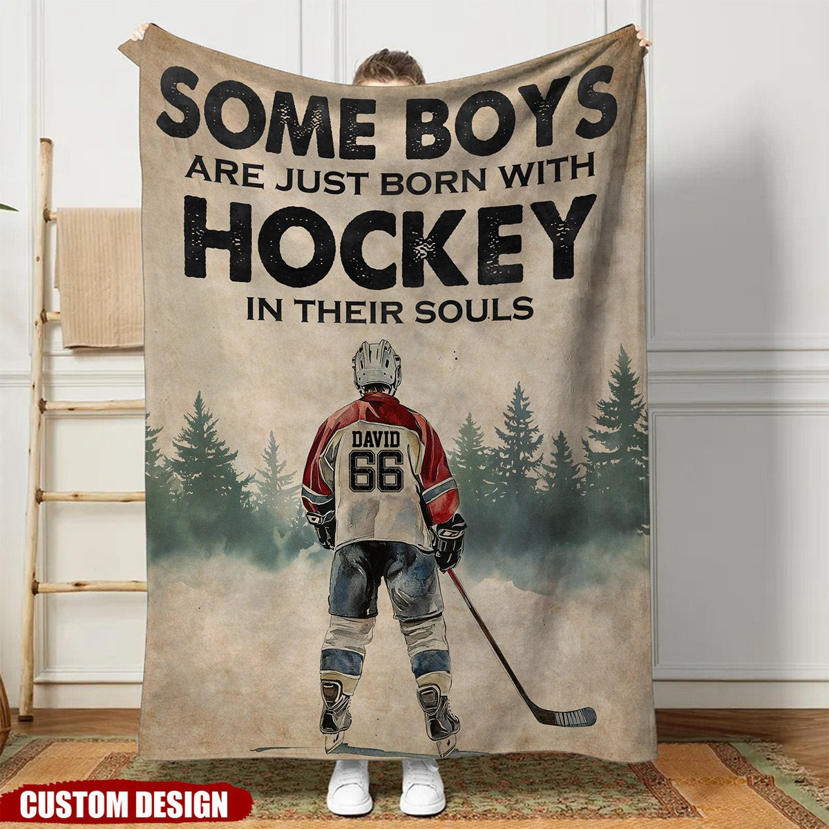 Hockey In Their Souls-Personalized Hockey Blanket-Gift For Hockey Lovers
