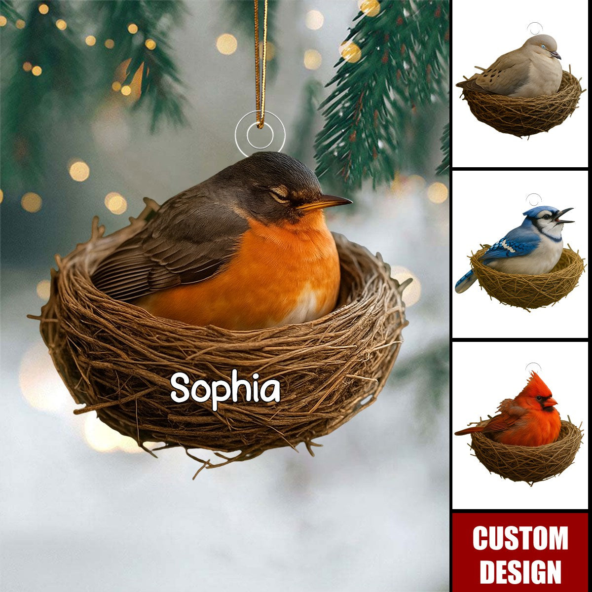 Personalized Christmas Ornament For Bird Lover