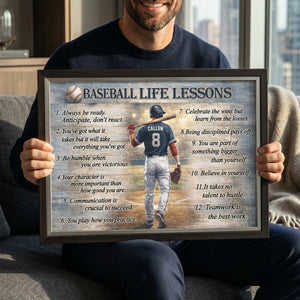 Baseball Life Lessons Canvas, Sports Life Lessons Poster, Gift for Men, Boy, Male, Husband, Boyfriend, Brother Father Day