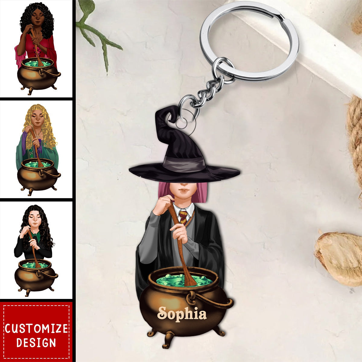 Personalized Witchy/Wizard Acrylic Keychain