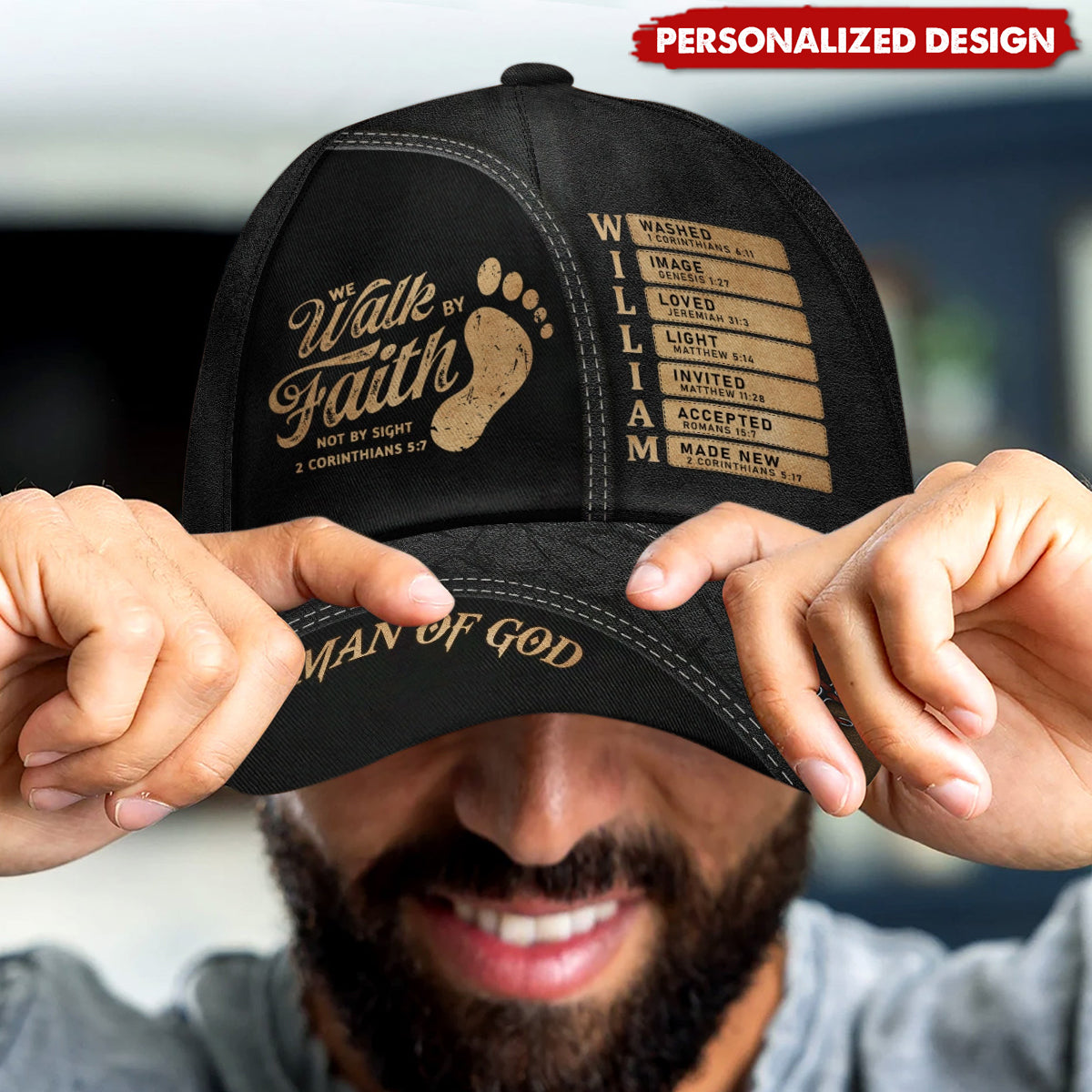 We Walk By Faith Not By Sight-Personalized Classic Cap
