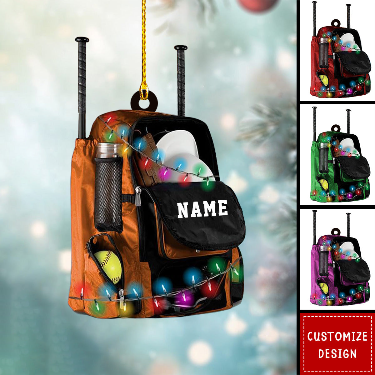 Personalized Softball Bag Christmas Ornament-Gifts For Softball Lovers-2024 New Release