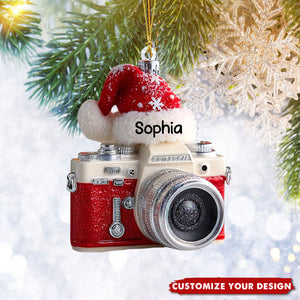 Personalized Camera Acrylic Christmas Ornament
