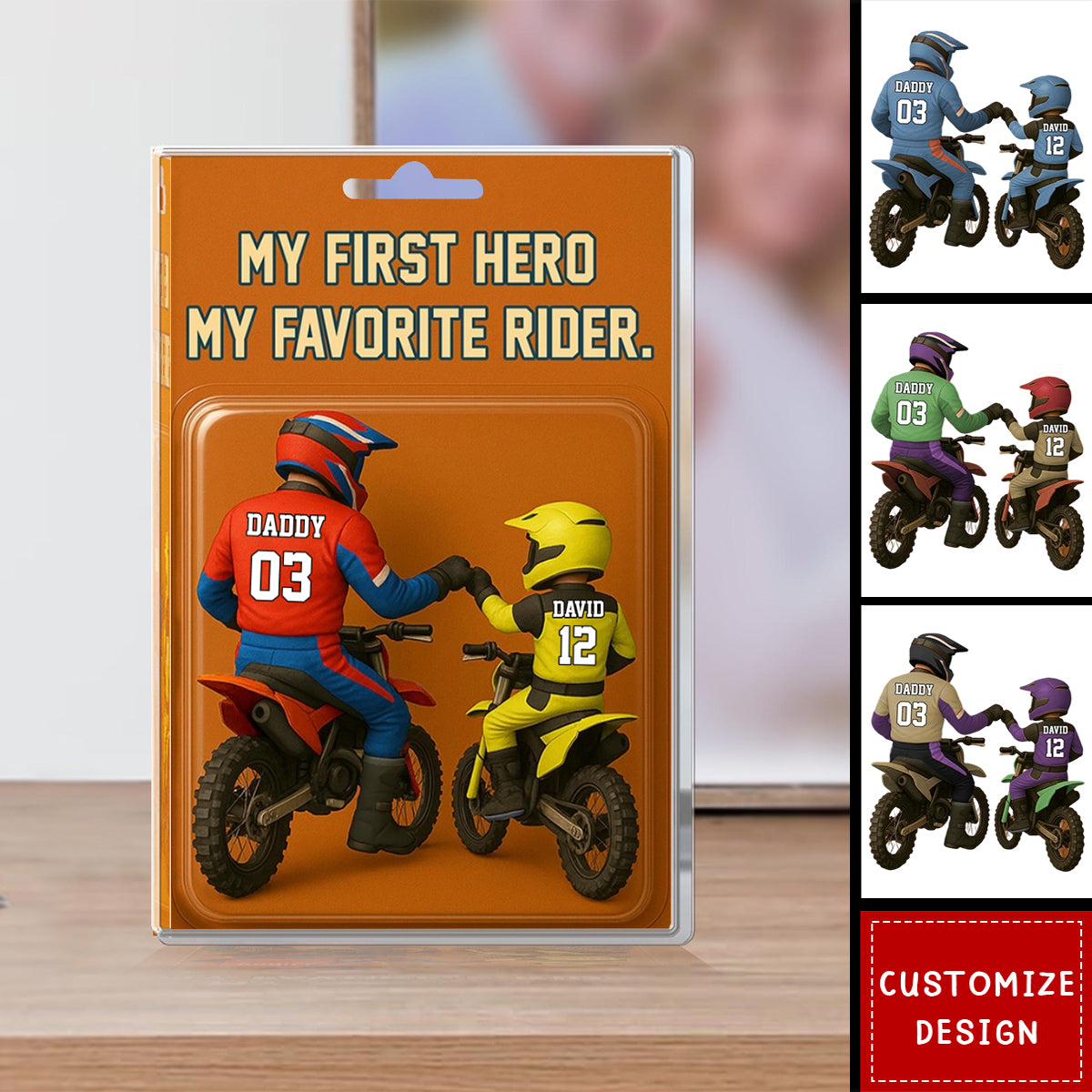 My First Hero-Personalized Dad and Son Motocross Acrylic Plaque