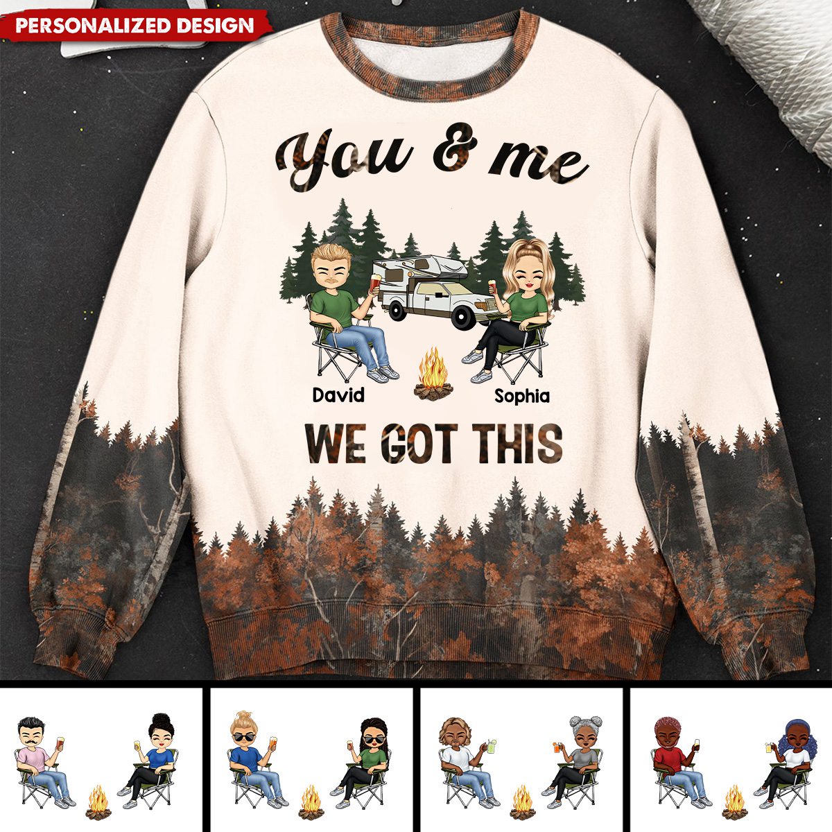 Personalized Couple Loving Camping Sweatshirt-Gift For Couple