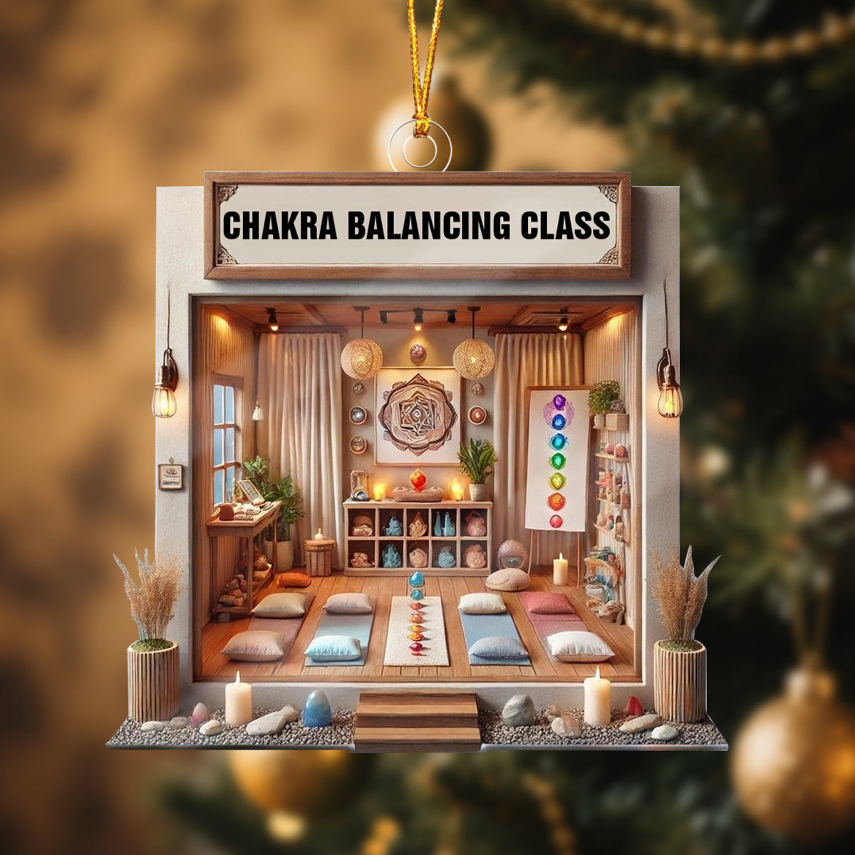 Chakra Balancing Class Ornament-Meditation Christmas Ornament