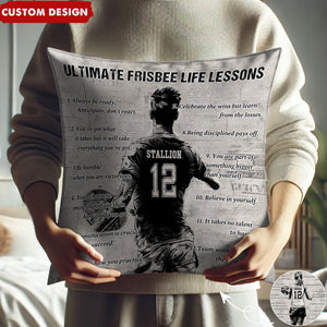 Personalized Ultimate Frisbee Life Lessons Pillow- Gift For Ultimate Frisbee Lovers
