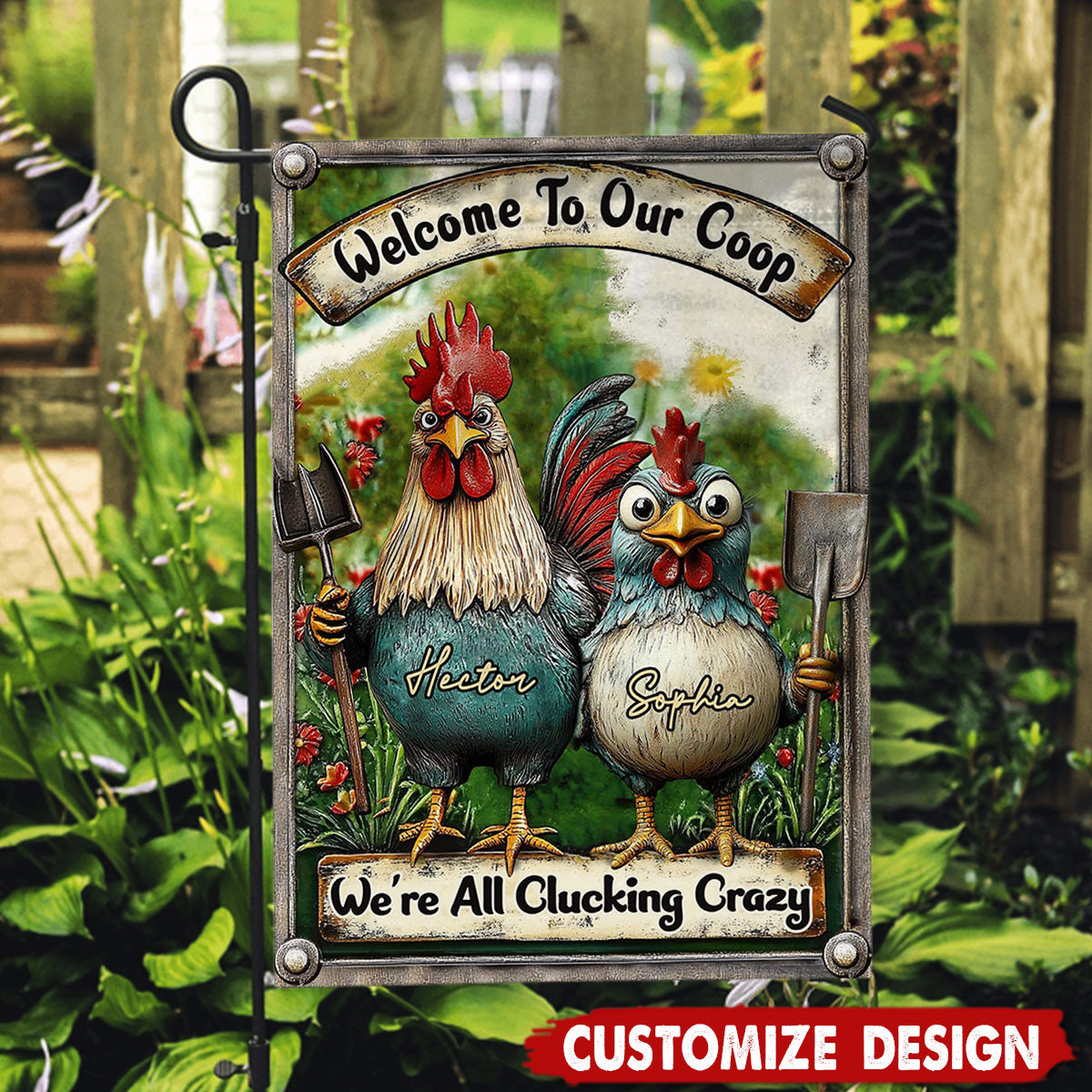 Welcome To Our Coop - Personalized Farmer Flag
