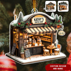 Personalized Coffee Shop,Coffee Bar, Coffee Store Christmas Ornament-2024 New Release