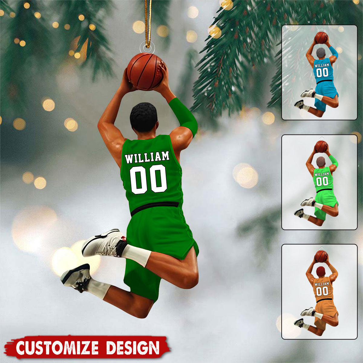 Personalized Basketball Ornament - Gift for Basketball Lovers,Players