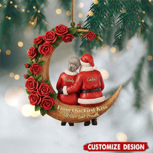 Personalized From Our First Kiss Till Our Last Breath Couple Christmas Ornament