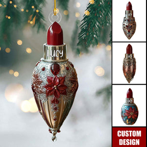 Personalized Lipstick Christmas Ornament