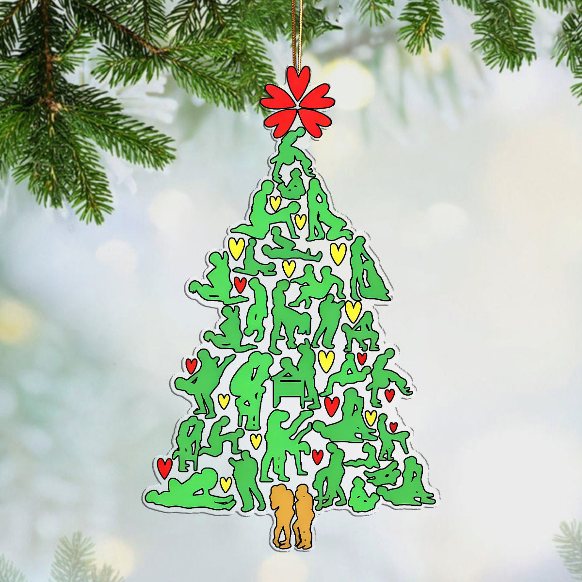 Funny Naughty Tree Christmas Acrylic Ornament