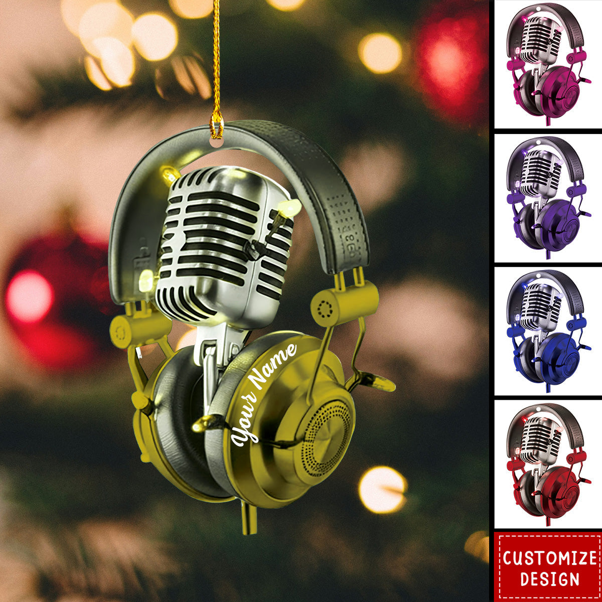 Personalized Microphone Christmas Ornament-Gifts For Sing Lover-New Release