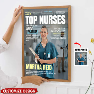 Personalized Top Nurses Magazine Cover Poster - Nurses Appreciate Gift