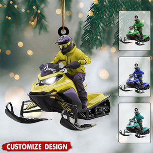 Personalized Snowmobile Rider Christmas Ornament- Gift for Rider, Winter Sports Lover