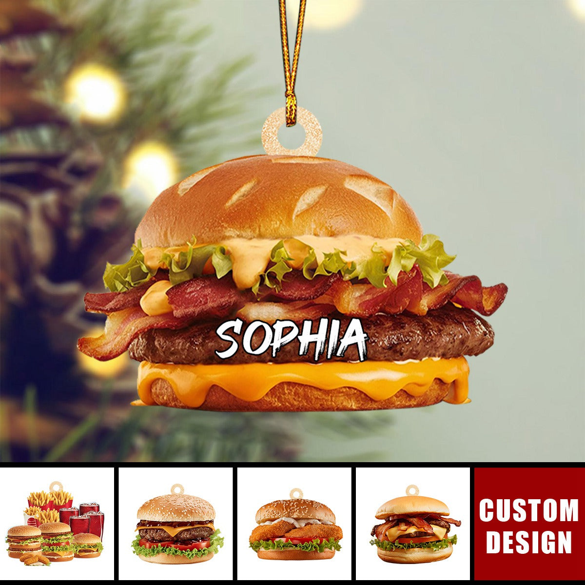 2024 New Release-Personalized Hamburger Christmas Ornament
