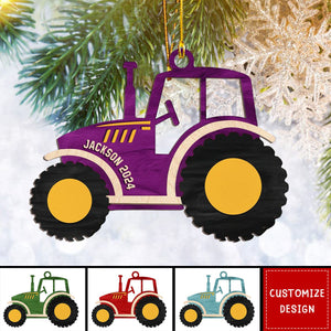 2024 New Release Personalized Tractor Wood Ornament