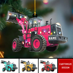 Personalized Bulldozer Christmas Ornaments Gift For Heavy Equipment Lovers - New Release