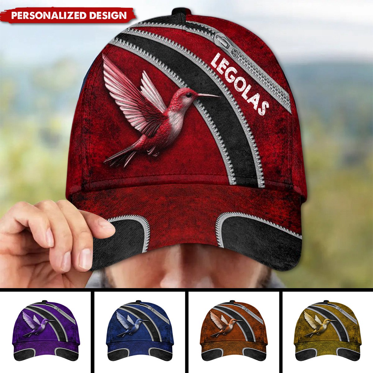 Hummingbird-Personalized Cap-Gift For Family Or Friends