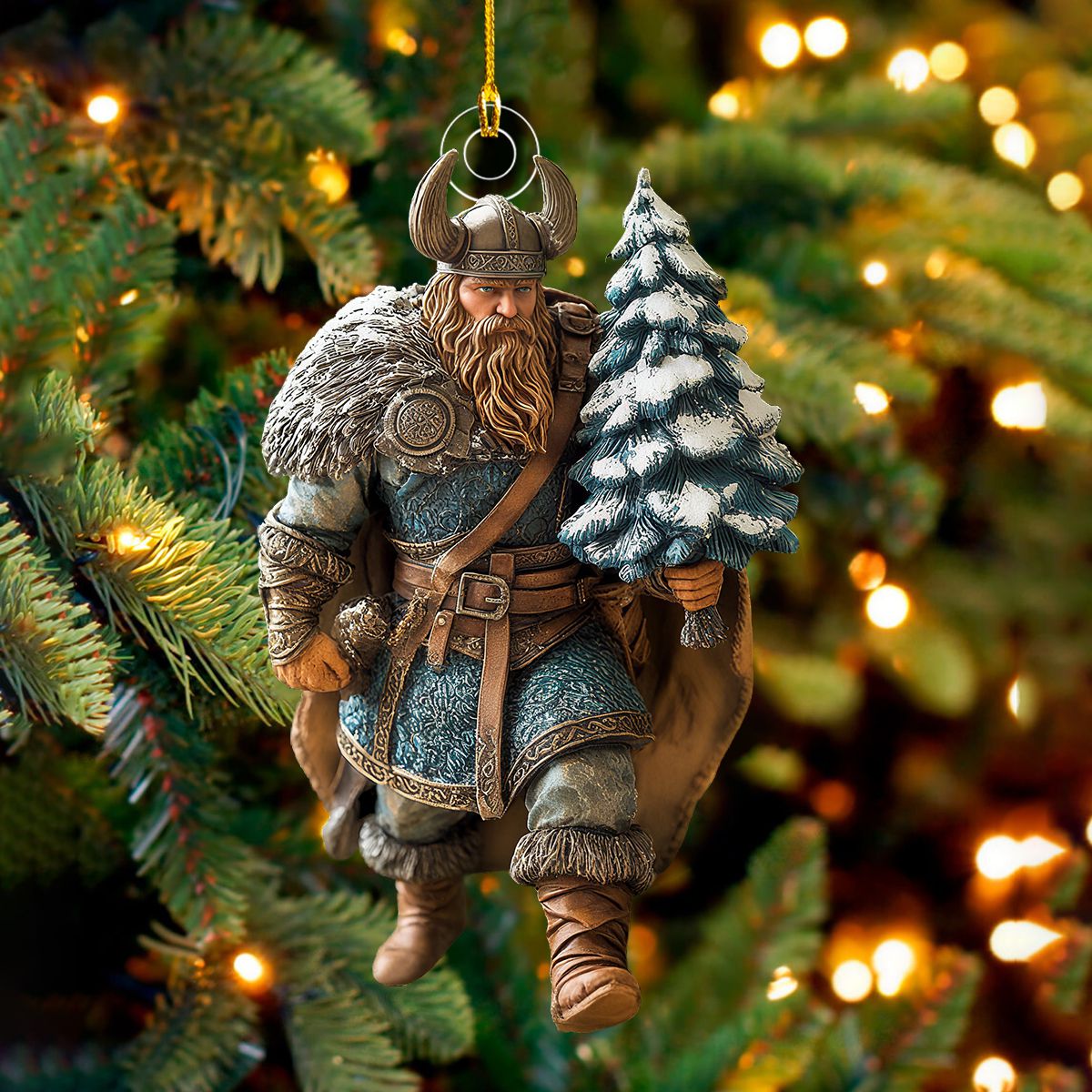 Viking Warrior Christmas Ornament - Gift for Viking Lovers