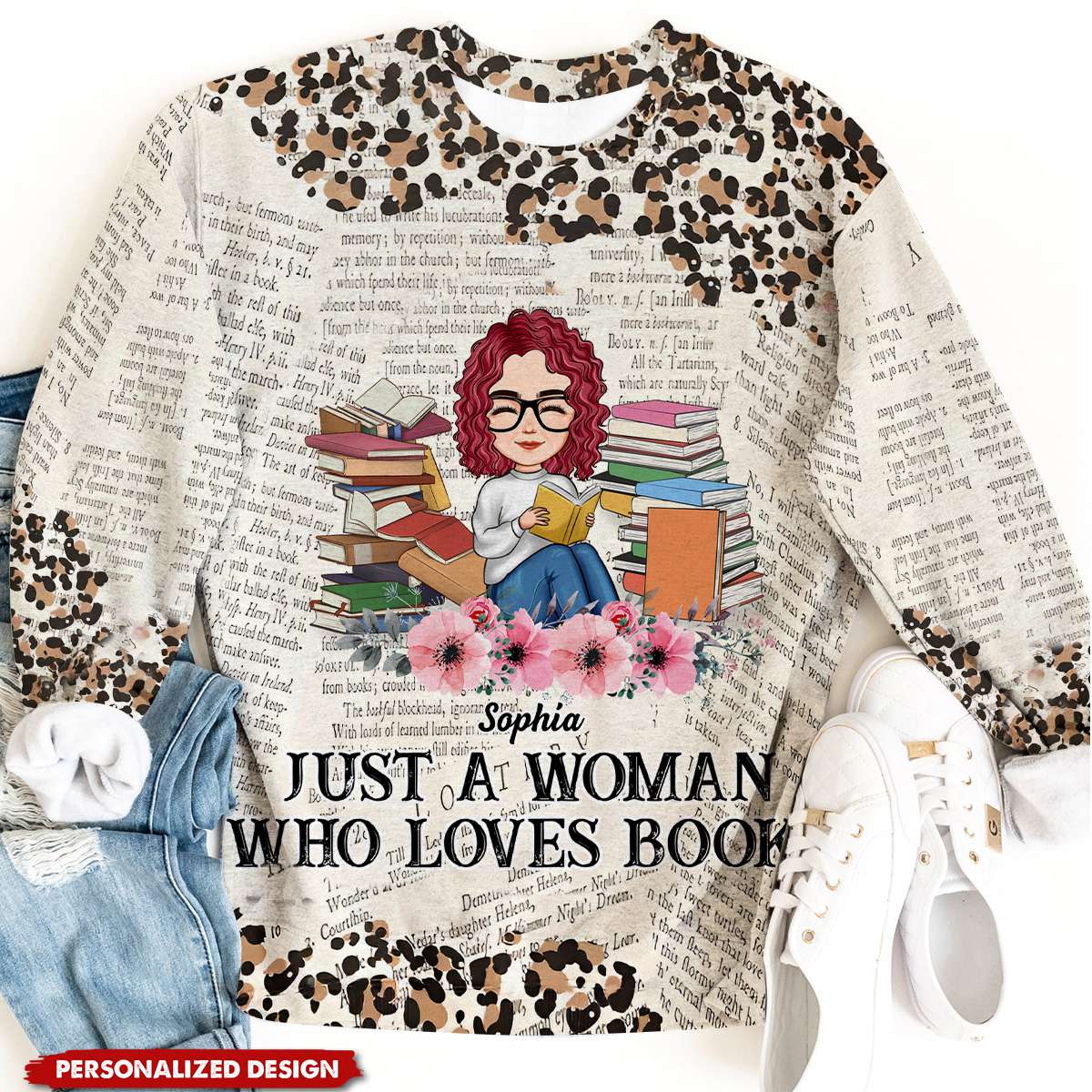 Just A Girl Who Loves Books-Personalized Sweatshirt
