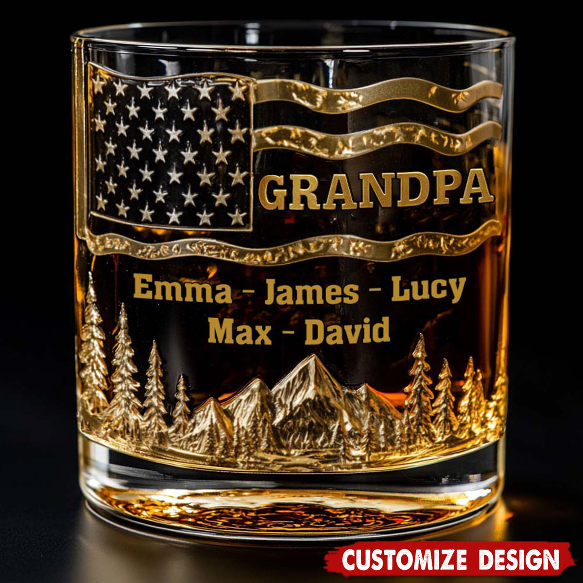 Cool Grandpa/Dad/Uncle Drink Whiskey - Personalized Grandpa/Dad/Uncle Whiskey Glass