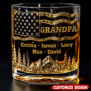 Cool Grandpa/Dad/Uncle Drink Whiskey - Personalized Grandpa/Dad/Uncle Whiskey Glass