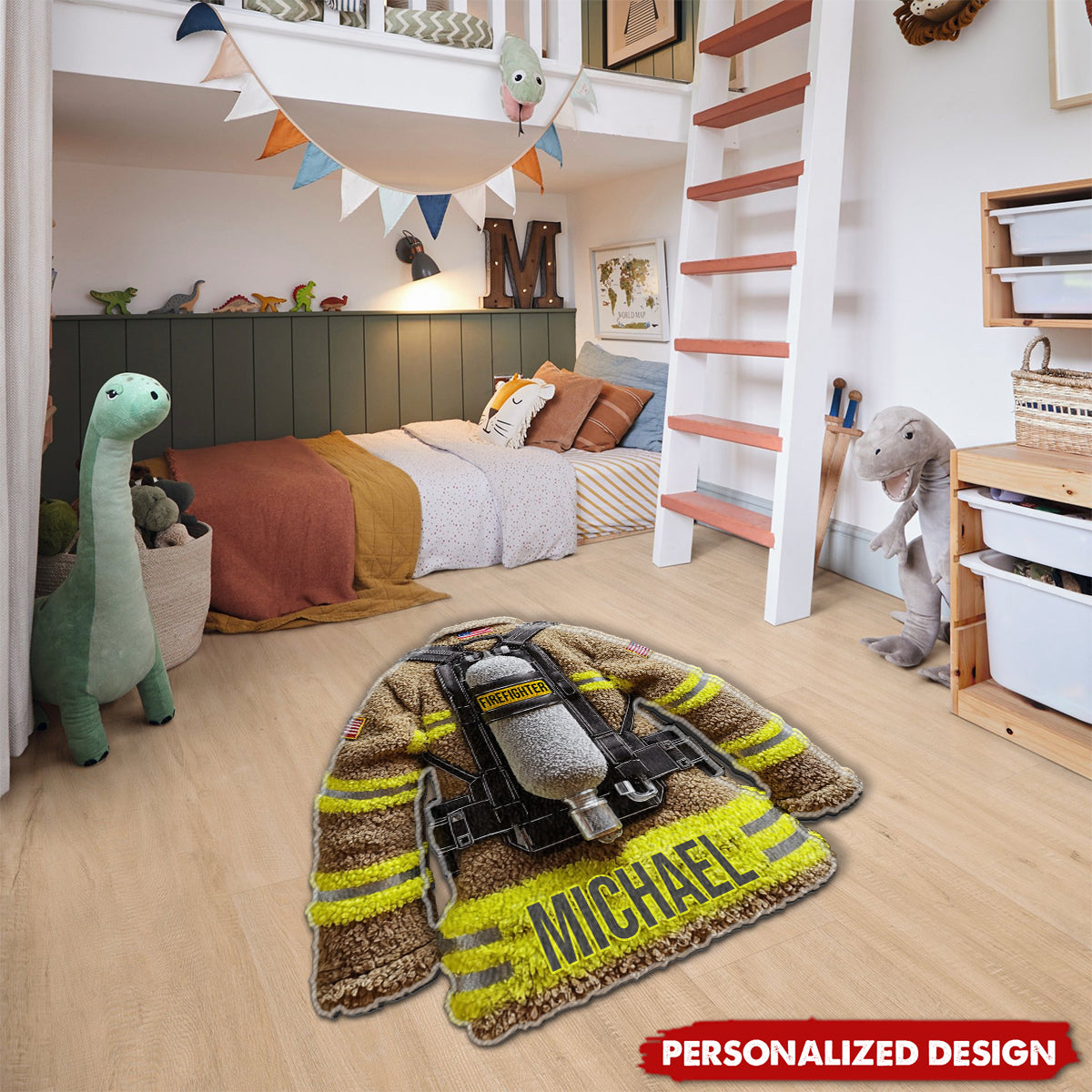 Proud Firefighter-Personalized Firefighter Doormat/ Rug