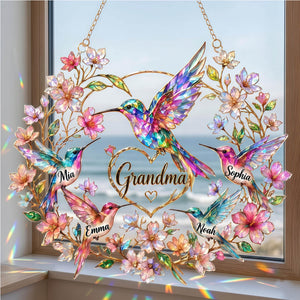 Personalized Hummingbird Suncatcher - Gift For Mom Grandma