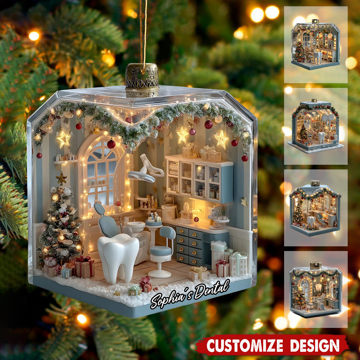 Personalized Dentist Office Christmas Ornament - Gift For Dentisit